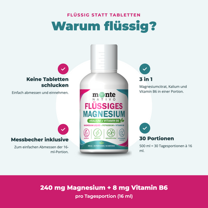 Flüssiges Magnesium + Kalium + Vitamin B6