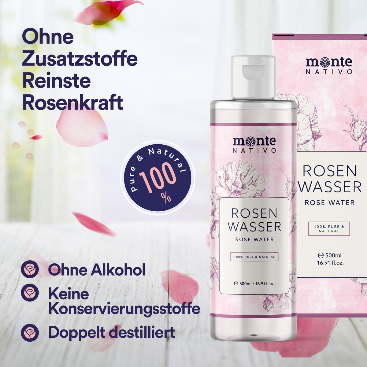 Rosenwasser für schöne Haut (500 ml)